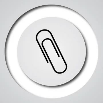 Paperclip icon. Internet button on white background.. Stock Illustration