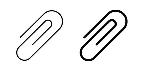 Paperclip icon. Style is flat and line symbol 스톡 일러스트