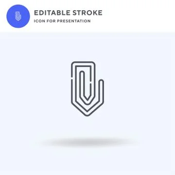 Paperclip icon vector, filled flat sign, solid pictogram isolated on white, l Illustrazione stock