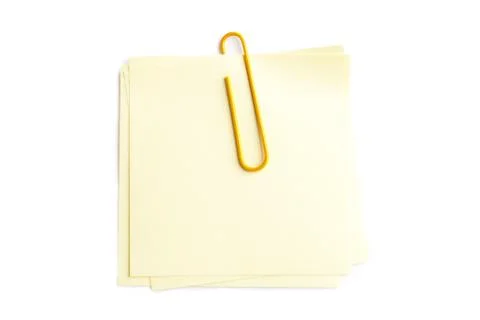 Paperclip on note Stock Photos