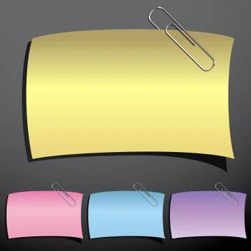 Paperclip note set Stock Illustration