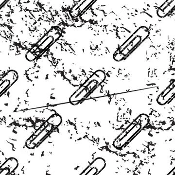 Paperclip pattern, grunge, monochrome Ilustración de archivo