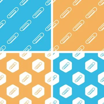Paperclip pattern set, colored Ilustración de archivo