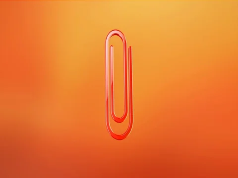 Paperclip Red 3d Icon Stock Footage 73353367
