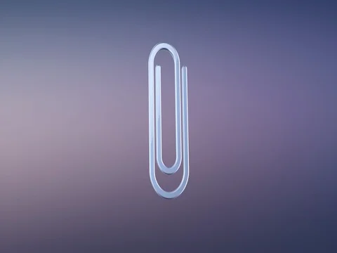 Paperclip Silver 3d Icon Stock Footage 73353480