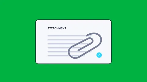 Paperclip Snapping Onto Document Attachment on Green Screen Stock Footage 342097169