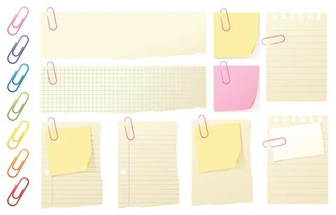 Paperclipped Stock Illustration