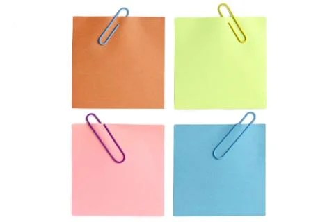 Paperclips and notes Stock Photos