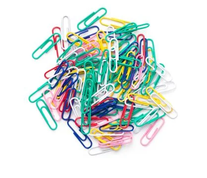 Paperclips Isolated on White Background Stock Photos