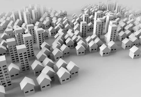 Papercraft building Stock Illustration