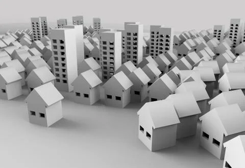 Papercraft building Stock Illustration