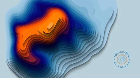 Papercut abstract gradient background. 3d art vector cutout. Paper craft color Illustrazione stock