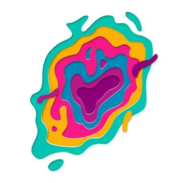 Papercut color multi layers texture effect background of 3D paper cut vector 스톡 일러스트