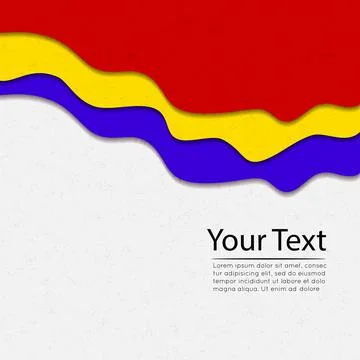 Papercut Copy Space Background In red Yellow Blue Color Stock Illustration