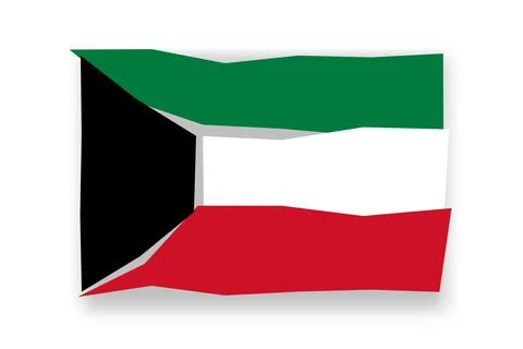 Papercut flag of Kuwait Stock-Illustration