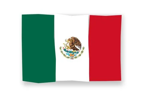 Papercut flag of Mexico Stock Illustration
