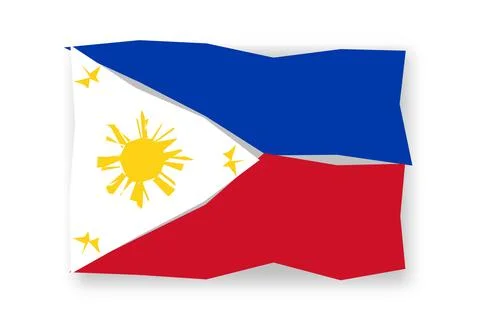 Papercut flag of Philippines Stock Illustration