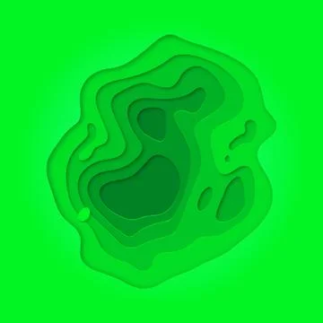 Papercut green multi layer gradient background Stock Illustration