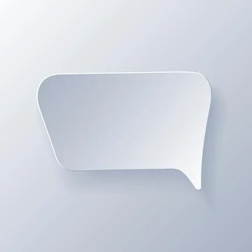 Papercut Grey White Speech Bubbles. Stock Illustration