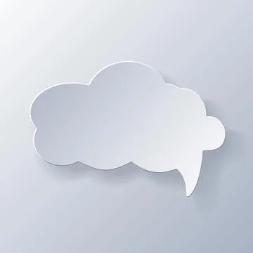 Papercut Grey White Speech Bubbles. Ilustración de archivo