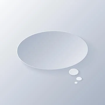 Papercut Grey White Speech Bubbles. Stock Illustration