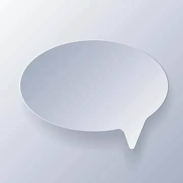 Papercut Grey White Speech Bubbles. Stock Illustration