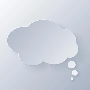 Papercut Grey White Speech Bubbles. Stock Illustration