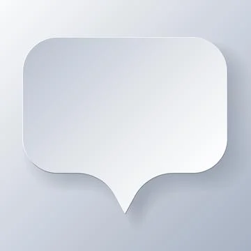 Papercut Grey White Speech Bubbles. Stock Illustration