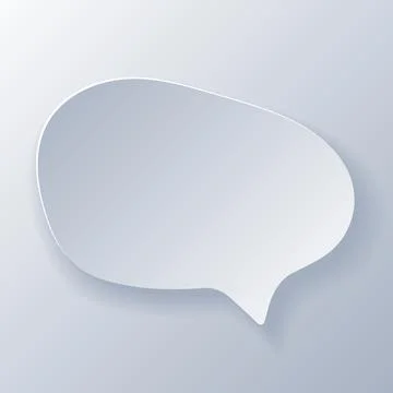 Papercut Grey White Speech Bubbles Stock Illustration