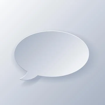 Papercut Grey White Speech Bubbles Stock Illustration