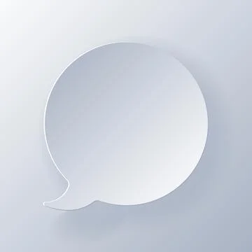 Papercut Grey White Speech Bubbles イラスト素材