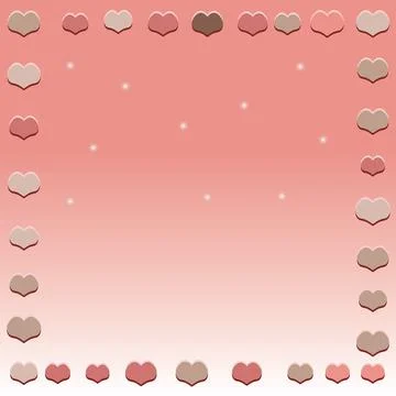 Papercut hearts frame seamless vector background Illustrazione stock
