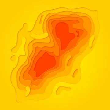 Papercut multi layer orange cut out background Stock Illustration