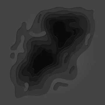 Papercut multi layer pattern black gray background Stock Illustration