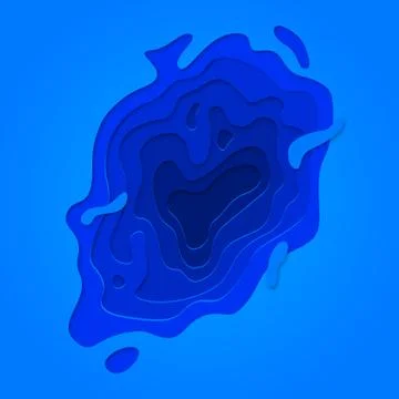 Papercut multi layer pattern blue color background Stockillustratie
