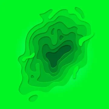 Papercut multi layer pattern green background 库存插图
