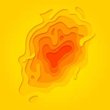 Papercut multi layer pattern yellow background 库存插图