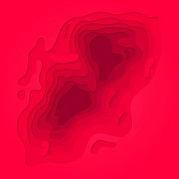 Papercut multi layer red pink gradient background Stock Illustration