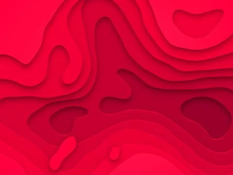 Papercut red gradient multi layer background Stock Illustration