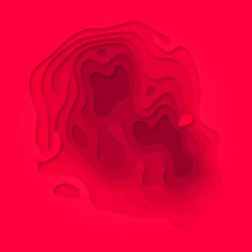 Papercut red layer paper cut pattern background Stock Illustration
