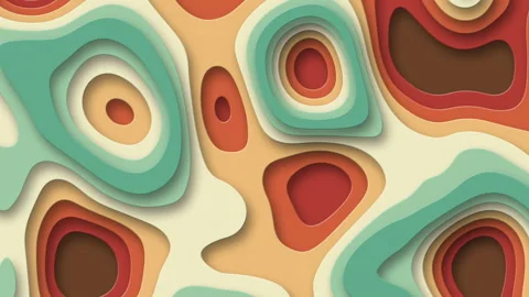Papercut shapes abstract background seamless loop in retro colors. Stock Footage 344483978
