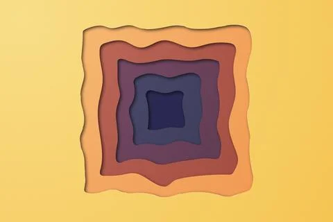 Papercut square layers textured background with wavy edges Stock Illustration