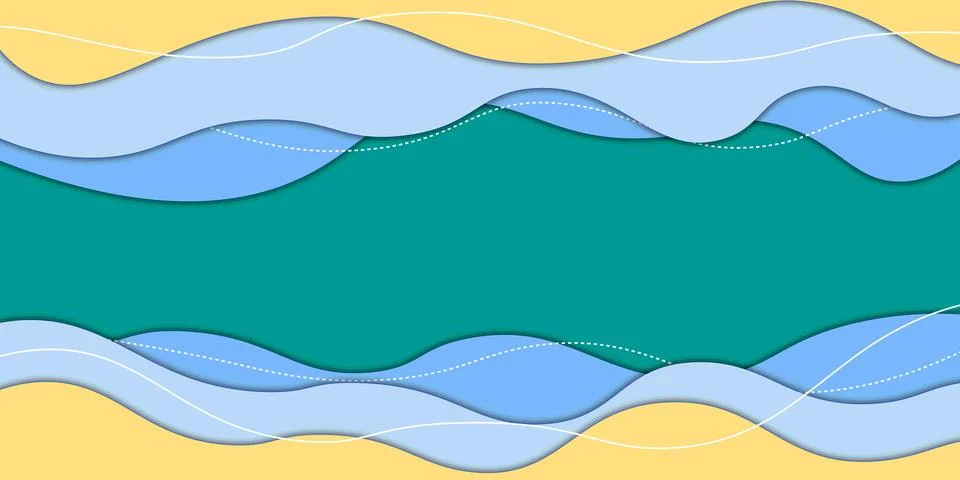Papercut style background with lines. 库存插图