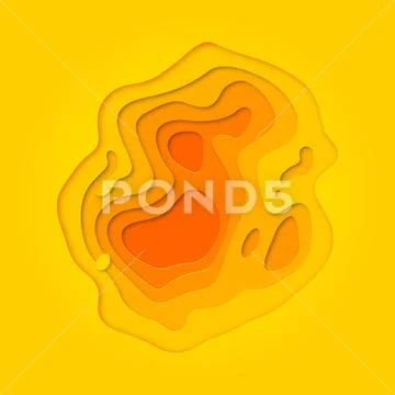 Papercut yellow gradient multi layer background 스톡 일러스트