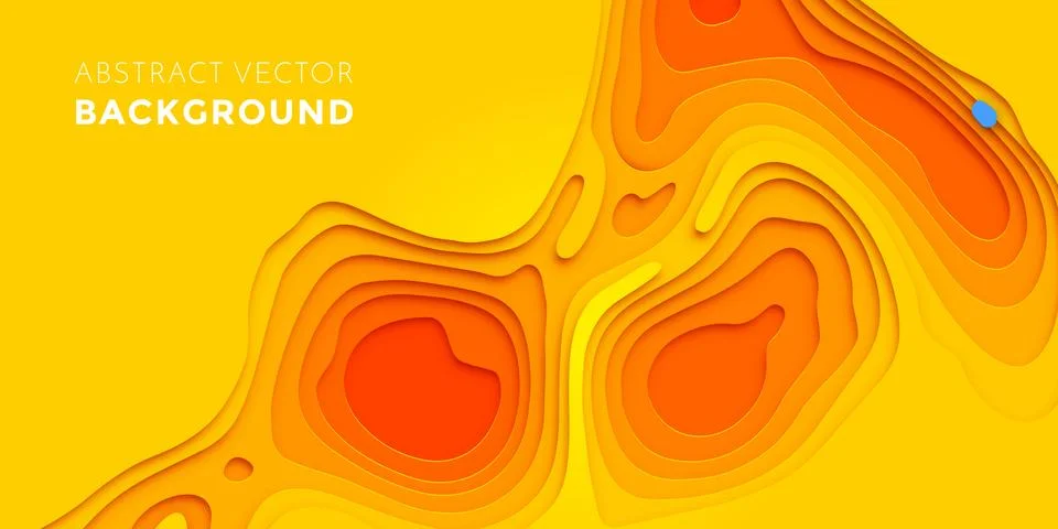 Papercut yellow multi layer gradient background Stock Illustration