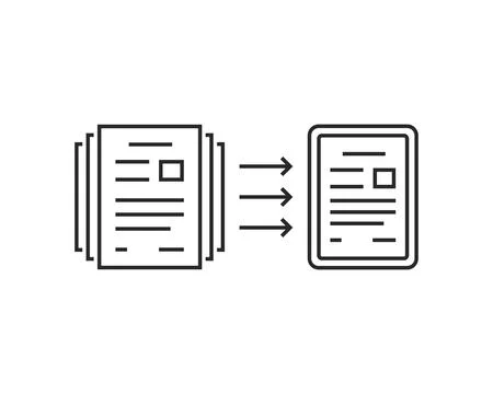 Paperless concept of evolution to digital files Stock Illustration