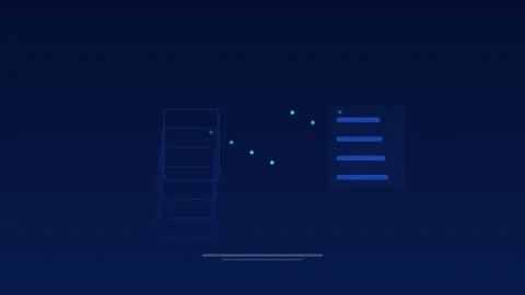 Paperless office document digitization sapphire concept loop Video stock 342616799