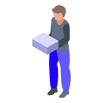 Papers digital printing icon, isometric style Ilustración de archivo