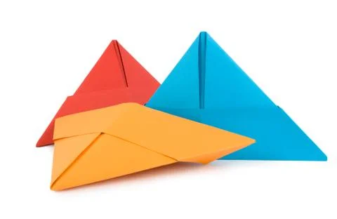 Papers hats isolated Stock Photos
