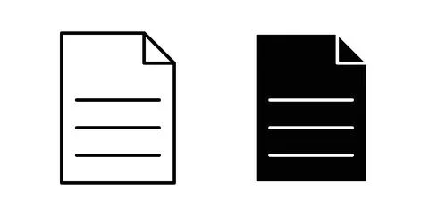 Papers icon collection in black, Line icons, flat symbols 스톡 일러스트